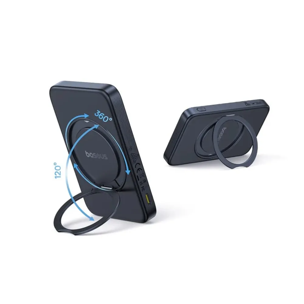 Безжична външна батерия BASEUS PicoGo Qi2 Ultra-slim Magnetic Ring - 5 000 mAh, 20W - (P10076802123-00)
