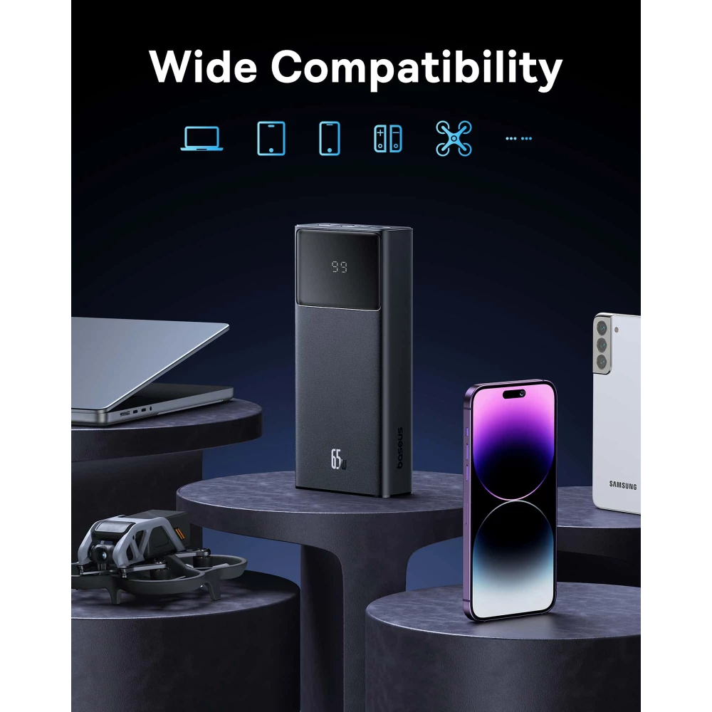  Външна батерия BASEUS - 20 000 mAh, 65W, Star-Lord Digital Display (P10022906113-00)