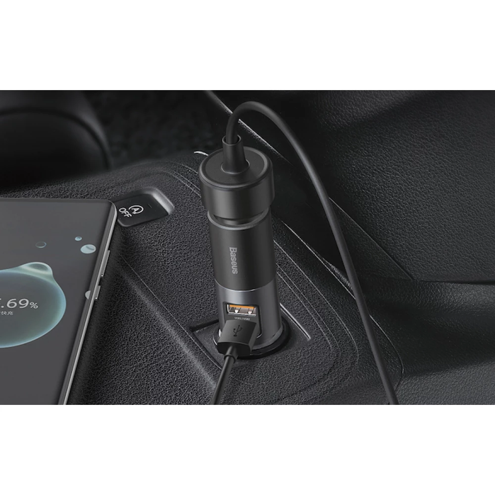  Зарядно за автомобил 12V BASEUS 120W, 2xUSB-A + извод за запалка, Cigarette Lighter Expansion (CCBT-D0G)