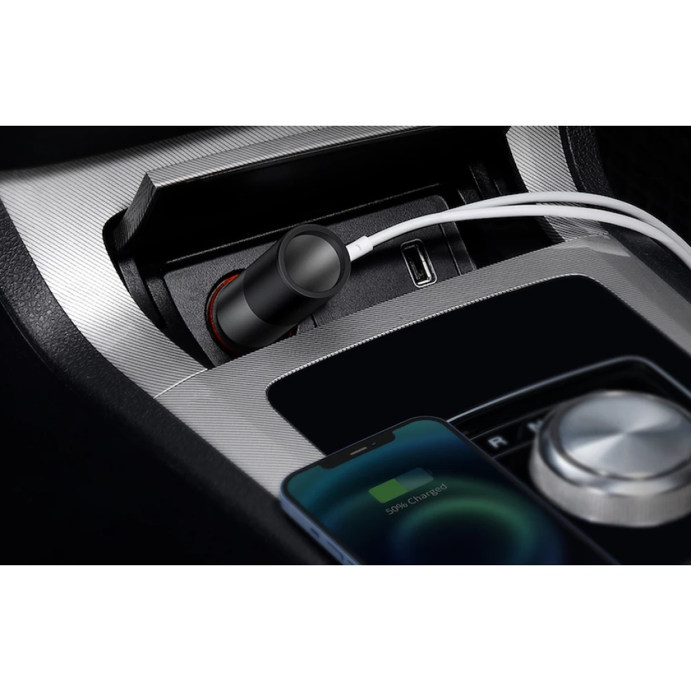  Зарядно за автомобил 12V BASEUS 120W, 2xUSB-A + извод за запалка, Cigarette Lighter Expansion (CCBT-D0G)