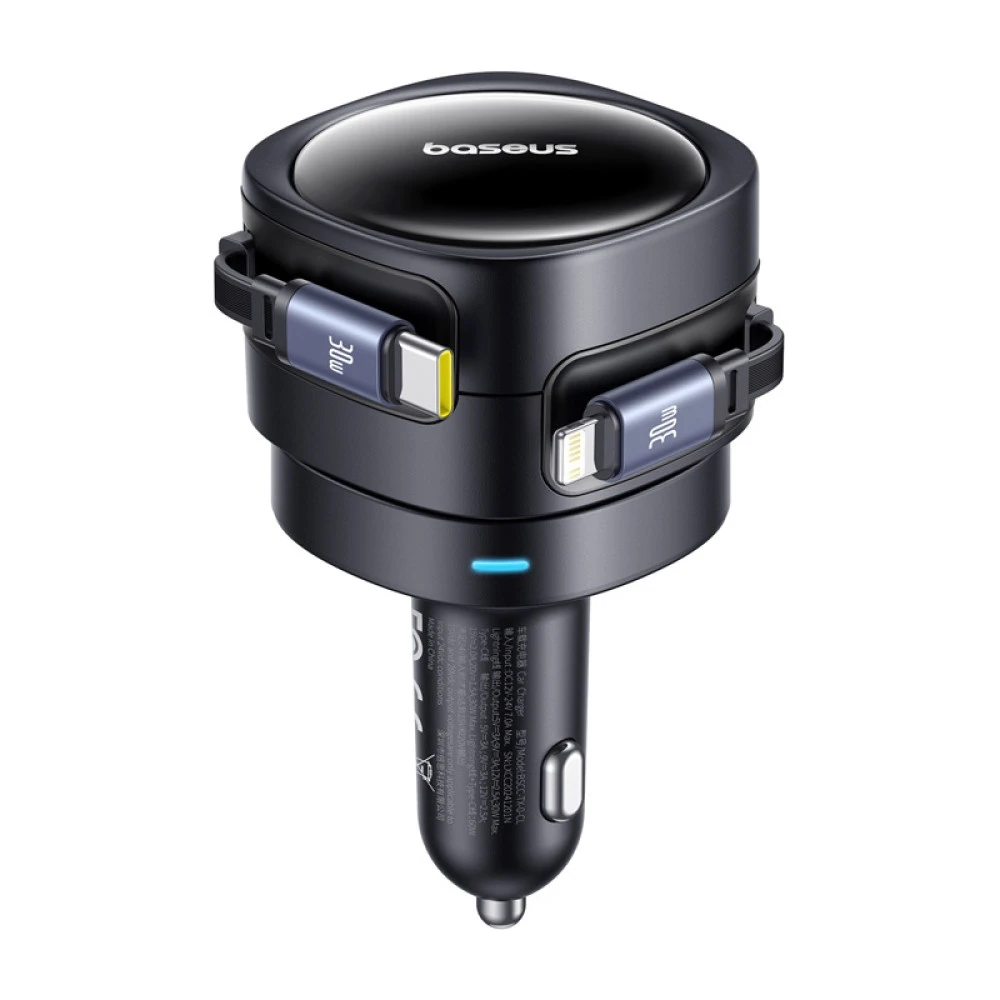 Зарядно за автомобил 12V BASEUS Enjoyment Max (C00035507121-00) 60W + 2в1 кабел