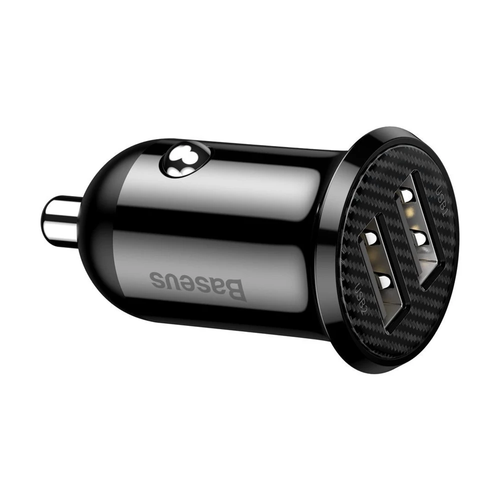          Зарядно за автомобил 12V BASEUS 24W, 4.8A - 2xUSB-A Grain Pro - (CCALLP-01)
