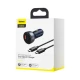Зарядно за автомобил 12V BASEUS 65W, USB-A, USB-C, Particular Digital Display (TZCCKX-0G) + Type-C кабел 100W