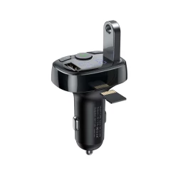 Трансмитер BASEUS 17W - (CCMT000001), MP3 Wireless, 2xUSB-A, TF/Micro SD, T typed S-09A 