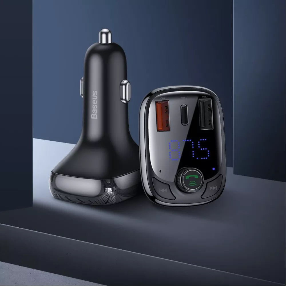 Трансмитер BASEUS 36W - (CCTM-B01), MP3 Wireless, USB-C, 2xUSB-A, Micro SD, T-typed S-13  / CCMT000101