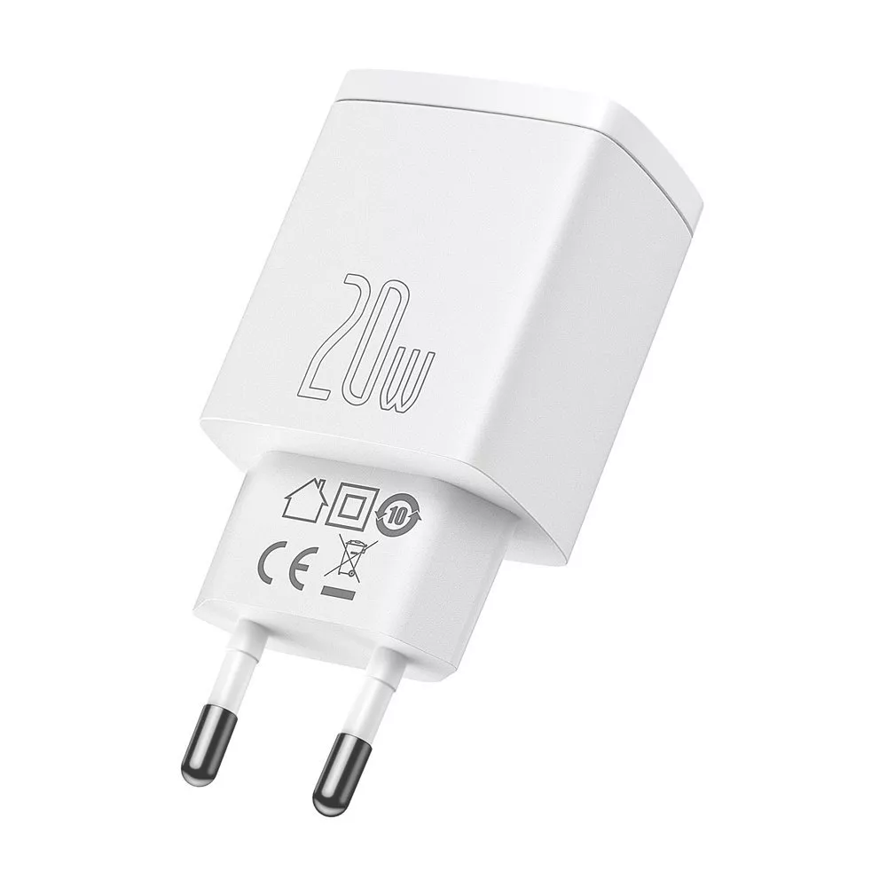   Зарядно устройство 220V BASEUS 20W, USB-A, USB-C, 3A, Compact (CCXJ-B02) 
