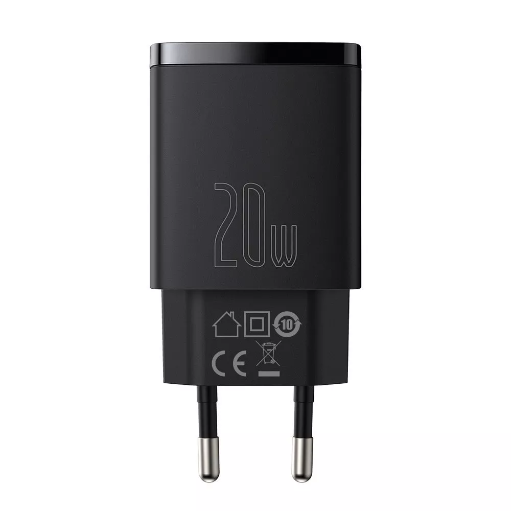         Зарядно устройство 220V BASEUS 20W, USB-A, USB-C, 3A, Compact (CCXJ-B01) 