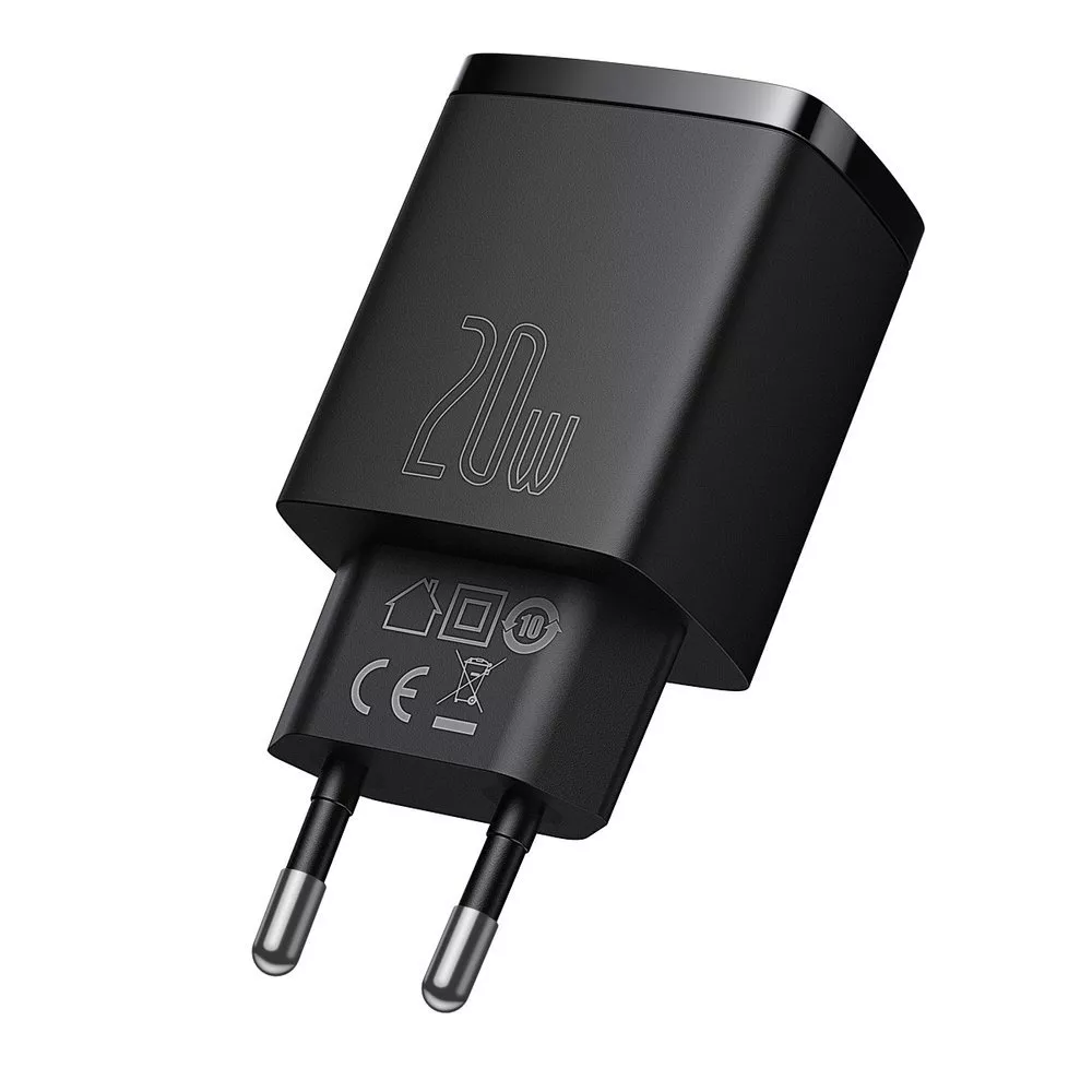         Зарядно устройство 220V BASEUS 20W, USB-A, USB-C, 3A, Compact (CCXJ-B01) 