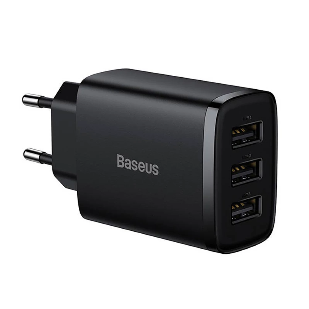  Зарядно устройство 220V BASEUS - Compact Quick (CCXJ020101) 17W, 3 x USB-A