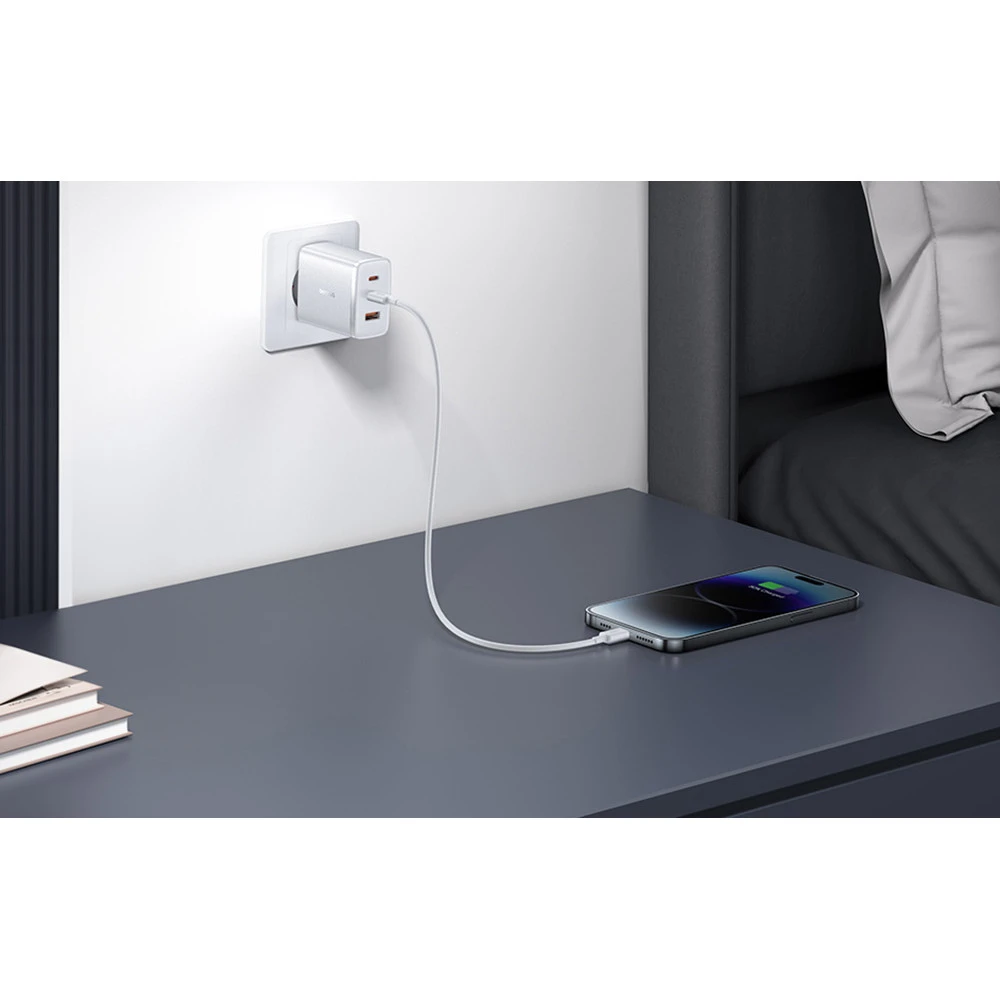  Зарядно устройство 220V BASEUS 65W, USB-A, 2xUSB-C, Cube Pro (P10152301213-00)