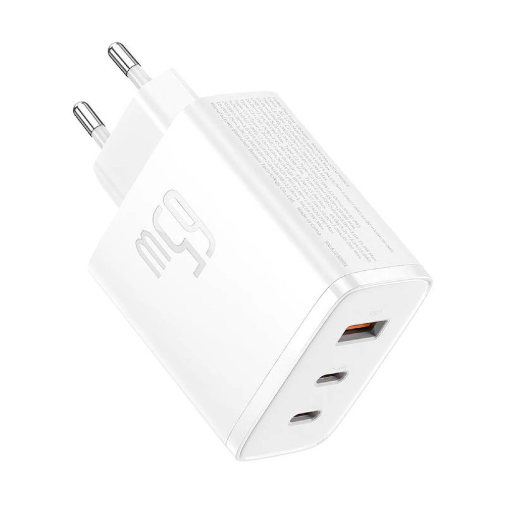  Зарядно устройство 220V BASEUS 65W, USB-A, 2xUSB-C, Cube Pro (P10152301213-00)