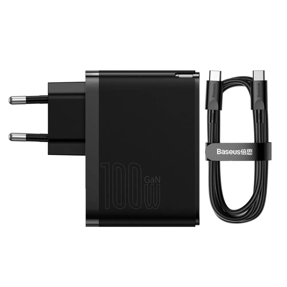 Зарядно устройство 220V BASEUS 100W, USB-A, USB-C, GaN5 Pro (CCGP090201)