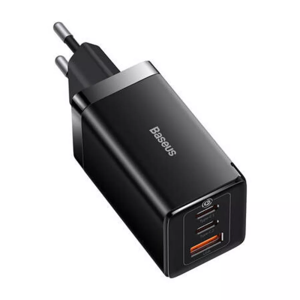 Зарядно устройство 220V BASEUS 65W, USB-A, 2xUSB-C, GaN 5 Pro (CCGP120201)