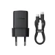 Зарядно устройство BASEUS 30W, 220V, USB-C - Palm fast + кабел, черно (P10111605113-01)