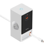 Разклонител / Зарядна станция 220V BASEUS 65W, 2xAC+USB-A+USB-C+Type-C, PowerCombo Digital PowerStrip (PSLR000602)