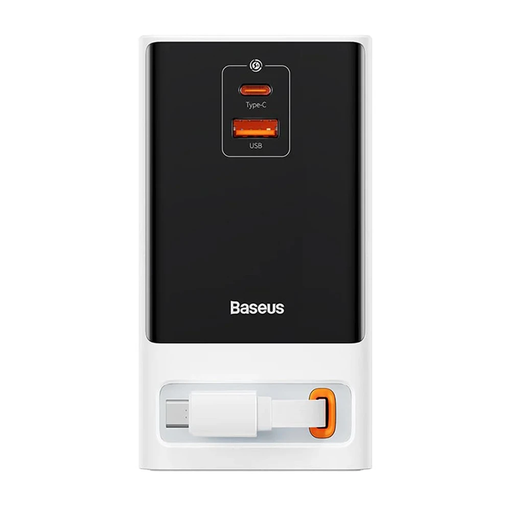Разклонител / Зарядна станция 220V BASEUS 65W, 2xAC+USB-A+USB-C+Type-C, PowerCombo Digital PowerStrip (PSLR000602)