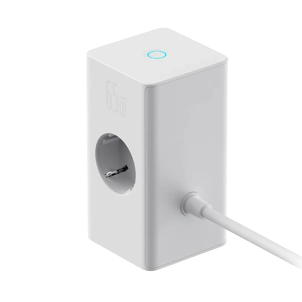 Разклонител / Зарядна станция 220V BASEUS 65W, 2xAC+USB-A+USB-C+Type-C, PowerCombo Digital PowerStrip (PSLR000602)
