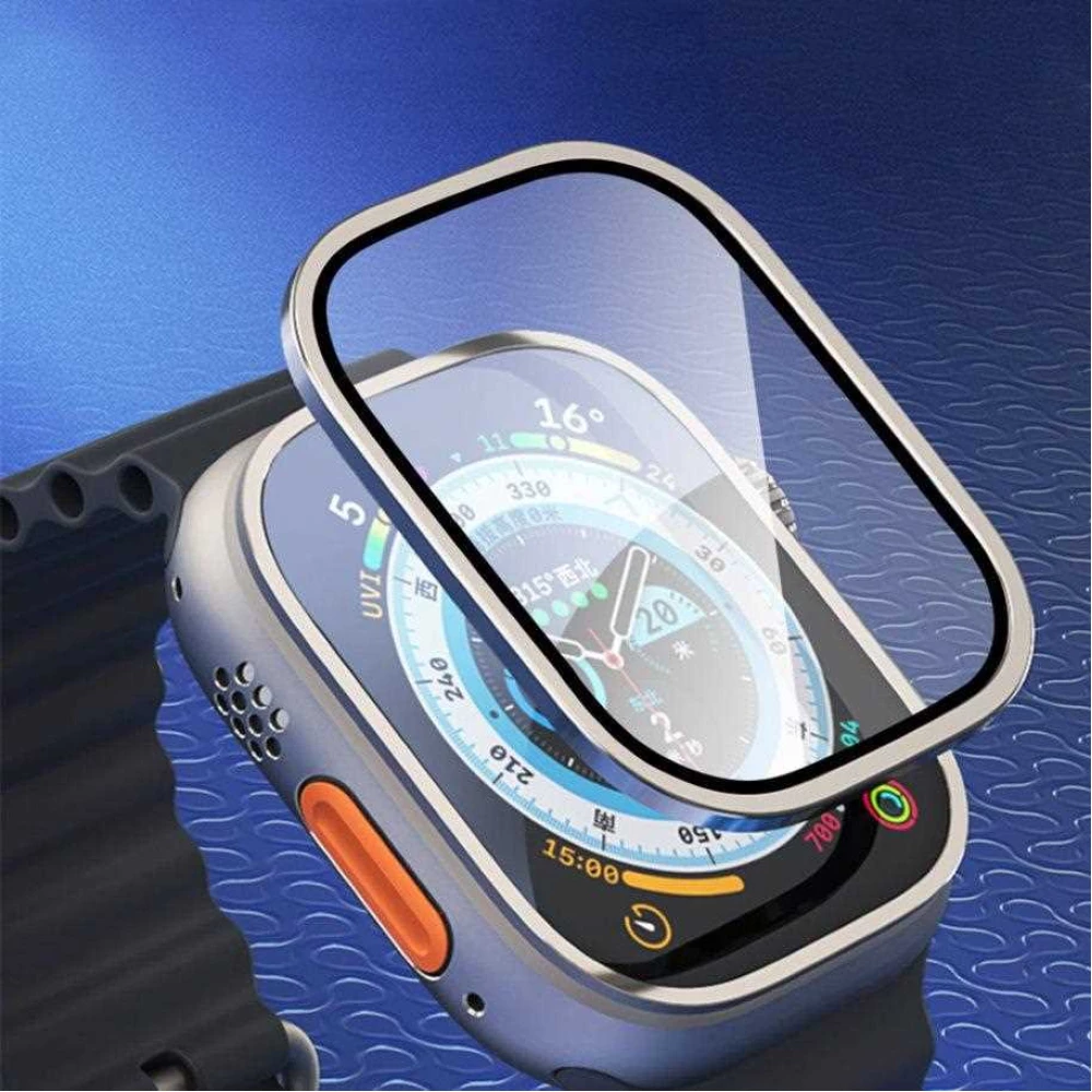 Стъклен протектор COTECi 9D за смарт часовник Apple iWatch Ultra 1 49мм - Сапфирена-алуминиева рамка