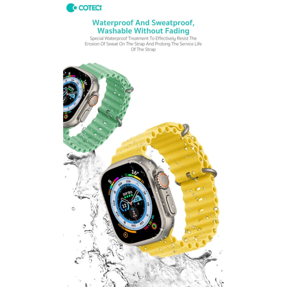 Силиконова каишка за смарт часовник Apple iWatch Series 4 44мм - Ocean Strap W96