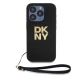 Калъф DKNY PU Leather Stack Logo Wrist Strap Beige за Apple iPhone 14 Pro - DKHCP14LPBSWSK 