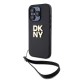 Калъф DKNY PU Leather Stack Logo Wrist Strap Beige за Apple iPhone 14 Pro - DKHCP14LPBSWSK 