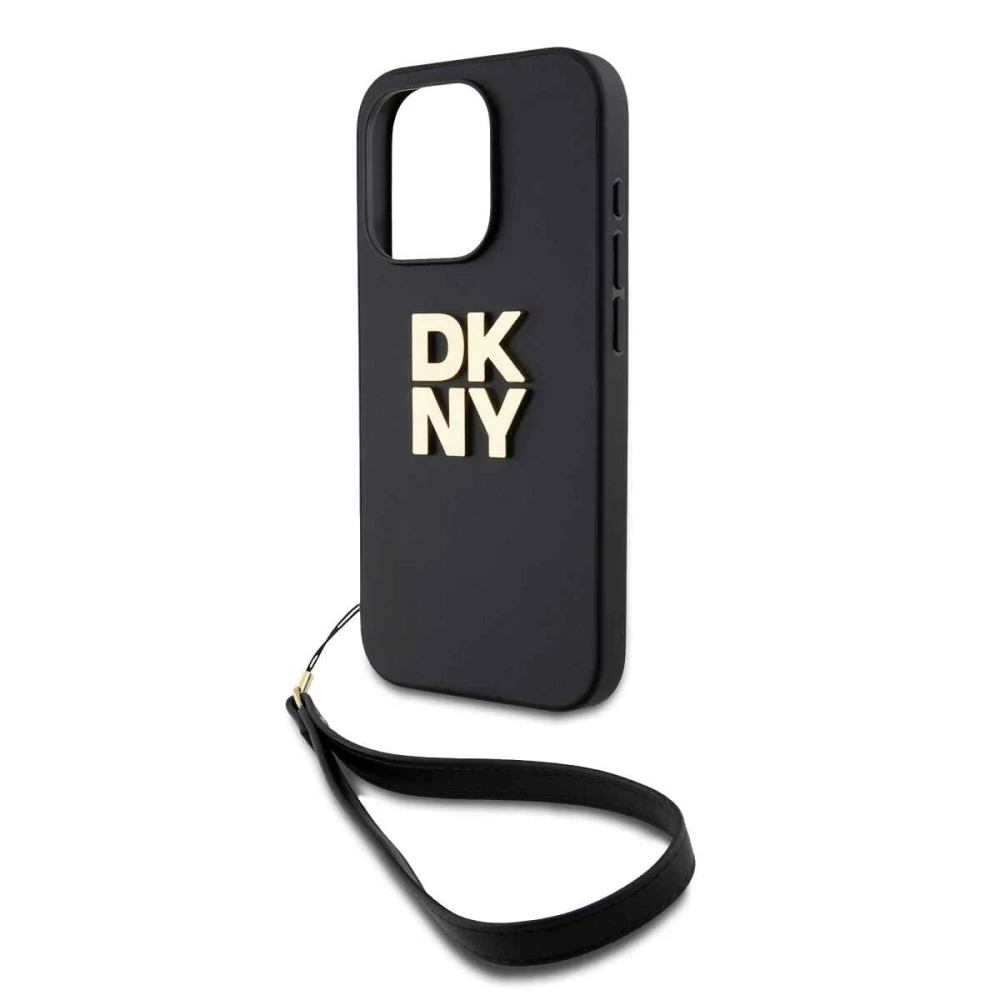Калъф DKNY PU Leather Stack Logo Wrist Strap Beige за Apple iPhone 14 Pro - DKHCP14LPBSWSK 