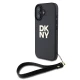 Калъф DKNY PU Leather Stack Logo Wrist Strap Black за Apple iPhone 16 - DKHCP16SPBSWSK 