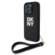 Калъф DKNY PU Leather Stack Logo Wrist Strap Black за Apple iPhone 16 Pro Max - DKHCP16XPBSWSK 