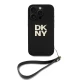 Калъф DKNY PU Leather Stack Logo Wrist Strap Black за Apple iPhone 16 Pro Max - DKHCP16XPBSWSK 