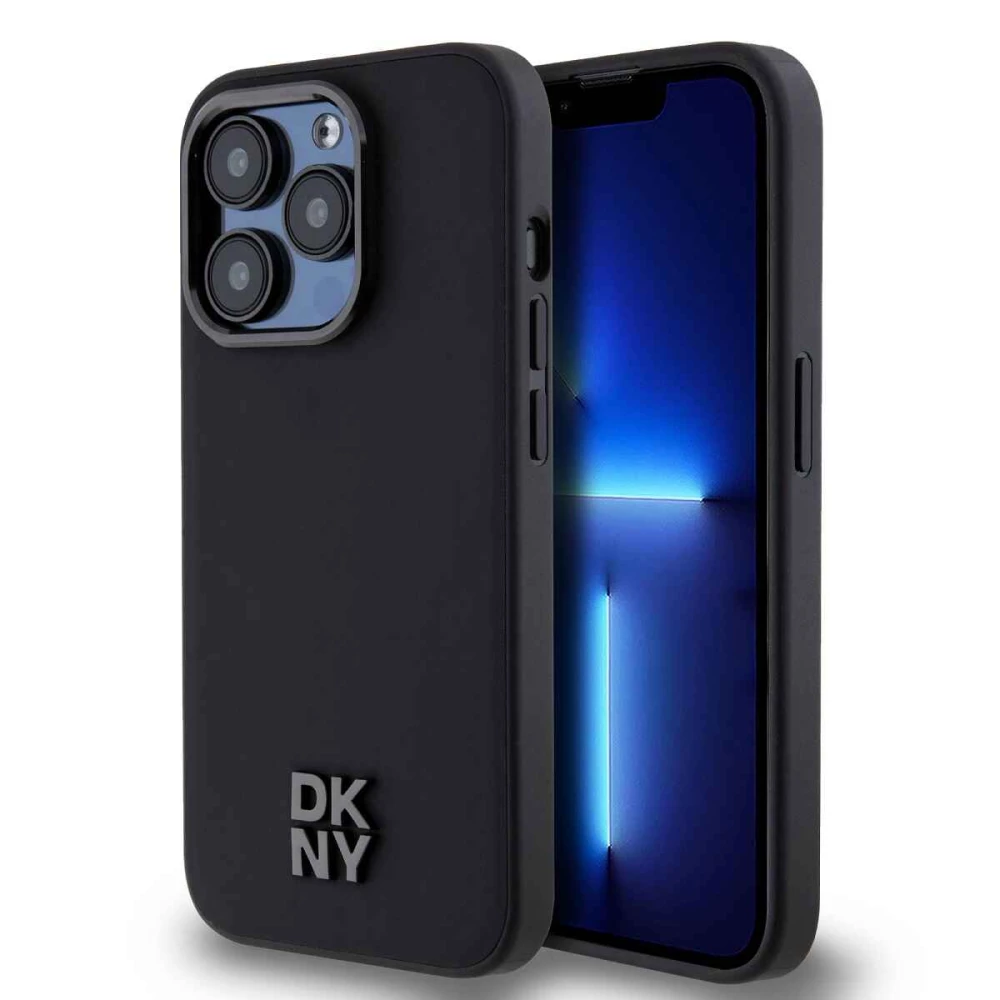 Калъф DKNY PU Leather Stack Logo Magsafe Black DKHMP14LPSMCSLK за Apple iPhone 14 Pro