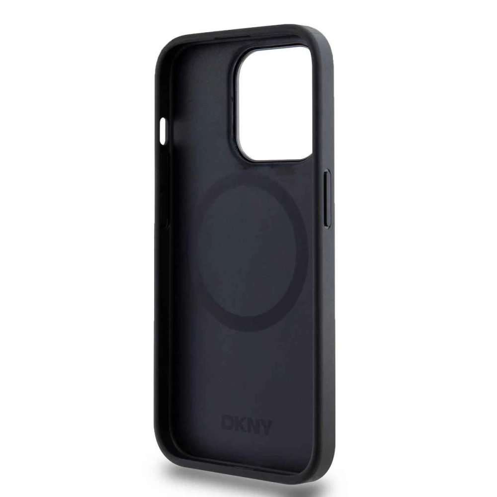 Калъф DKNY PU Leather Stack Logo Magsafe Black DKHMP14LPSMCSLK за Apple iPhone 14 Pro