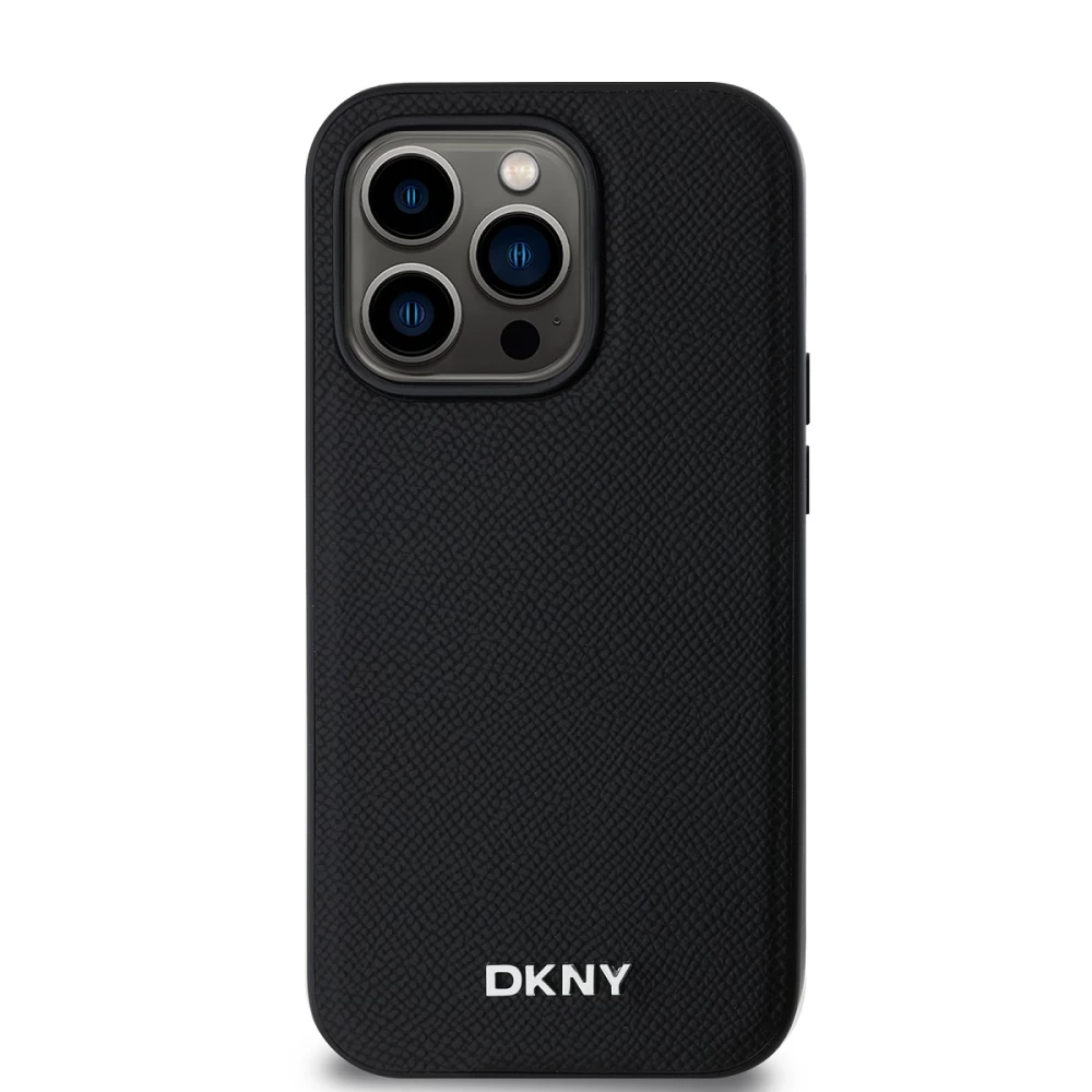 Калъф DKNY PU Leather Silver Metal Logo Magsafe DKHMP16LPGHLMK за Apple iPhone 16 Pro