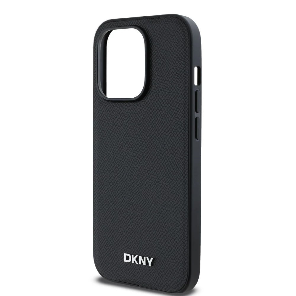 Калъф DKNY PU Leather Silver Metal Logo Magsafe DKHMP16LPGHLMK за Apple iPhone 16 Pro