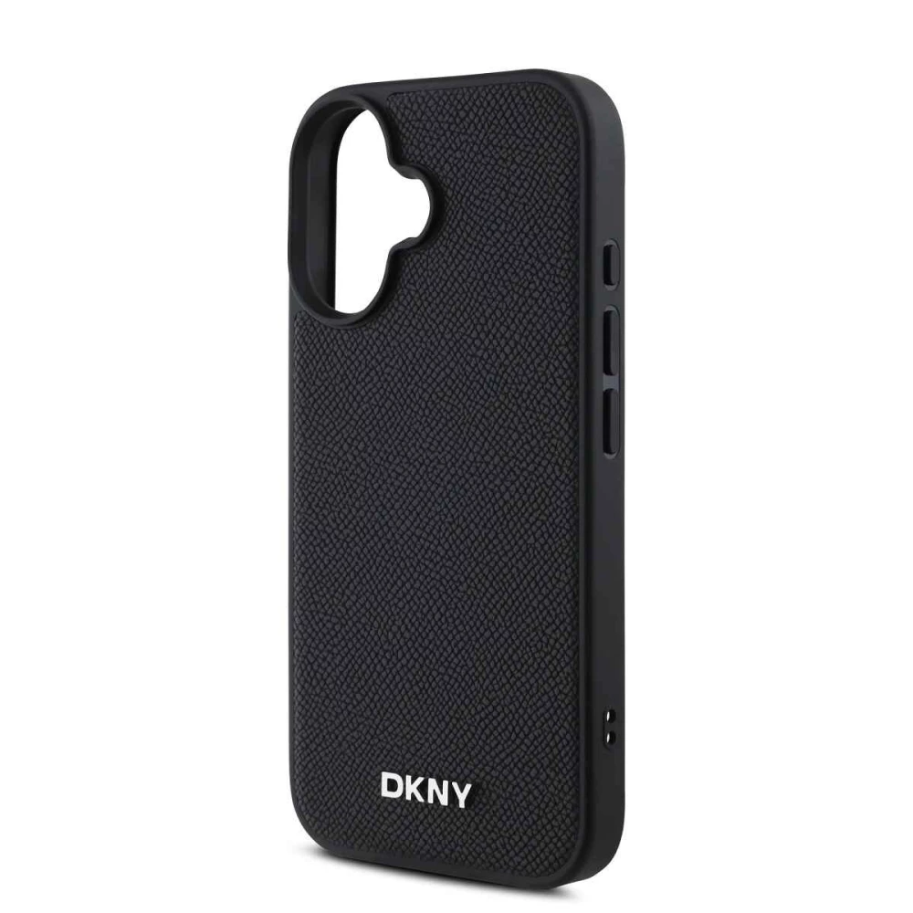 Калъф DKNY PU Leather Silver Metal Logo Magsafe DKHMP16MPGHLMK за Apple iPhone 16 Plus