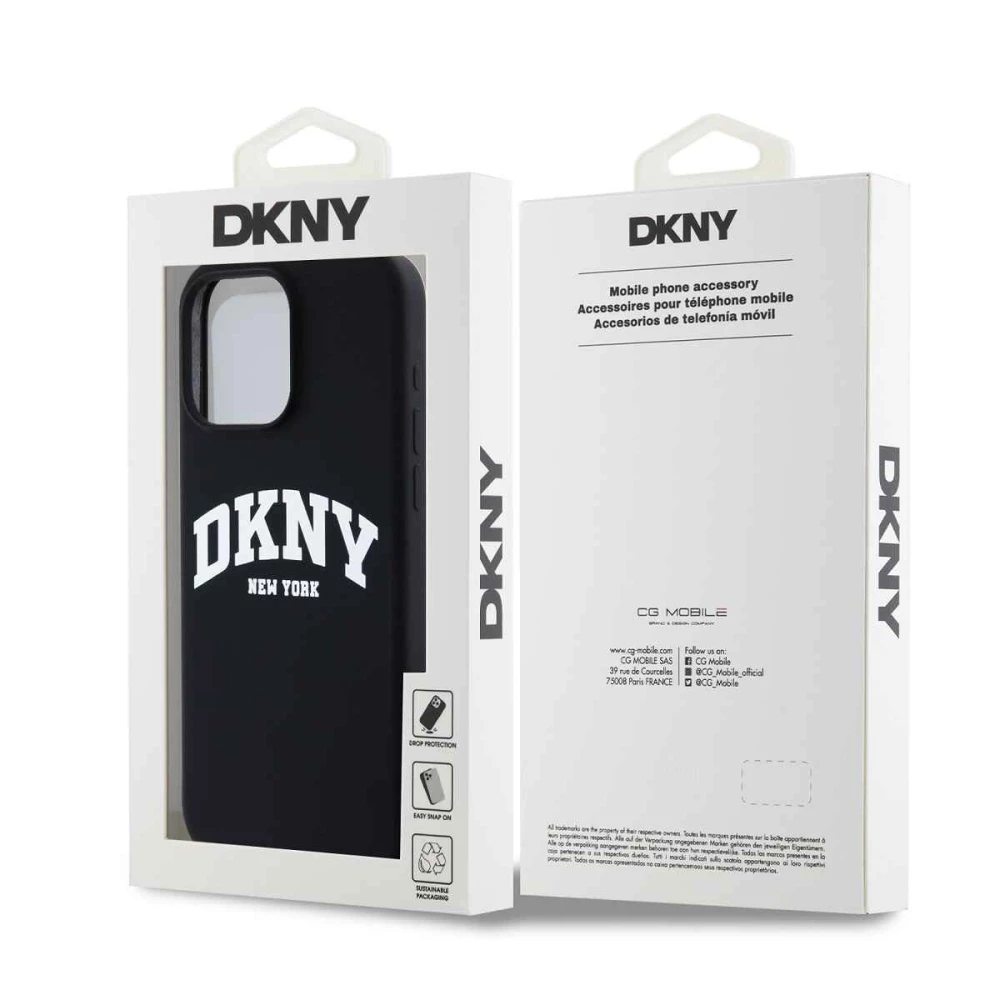 Калъф DKNY Liquid Silicone Arch Logo Magsafe Black DKHMP14LSNYACH за Apple iPhone 14 Pro