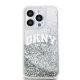 Калъф DKNY Liquid Glitter Arch Logo Transparent DKHCP15LLBNAET за Apple iPhone 15 Pro