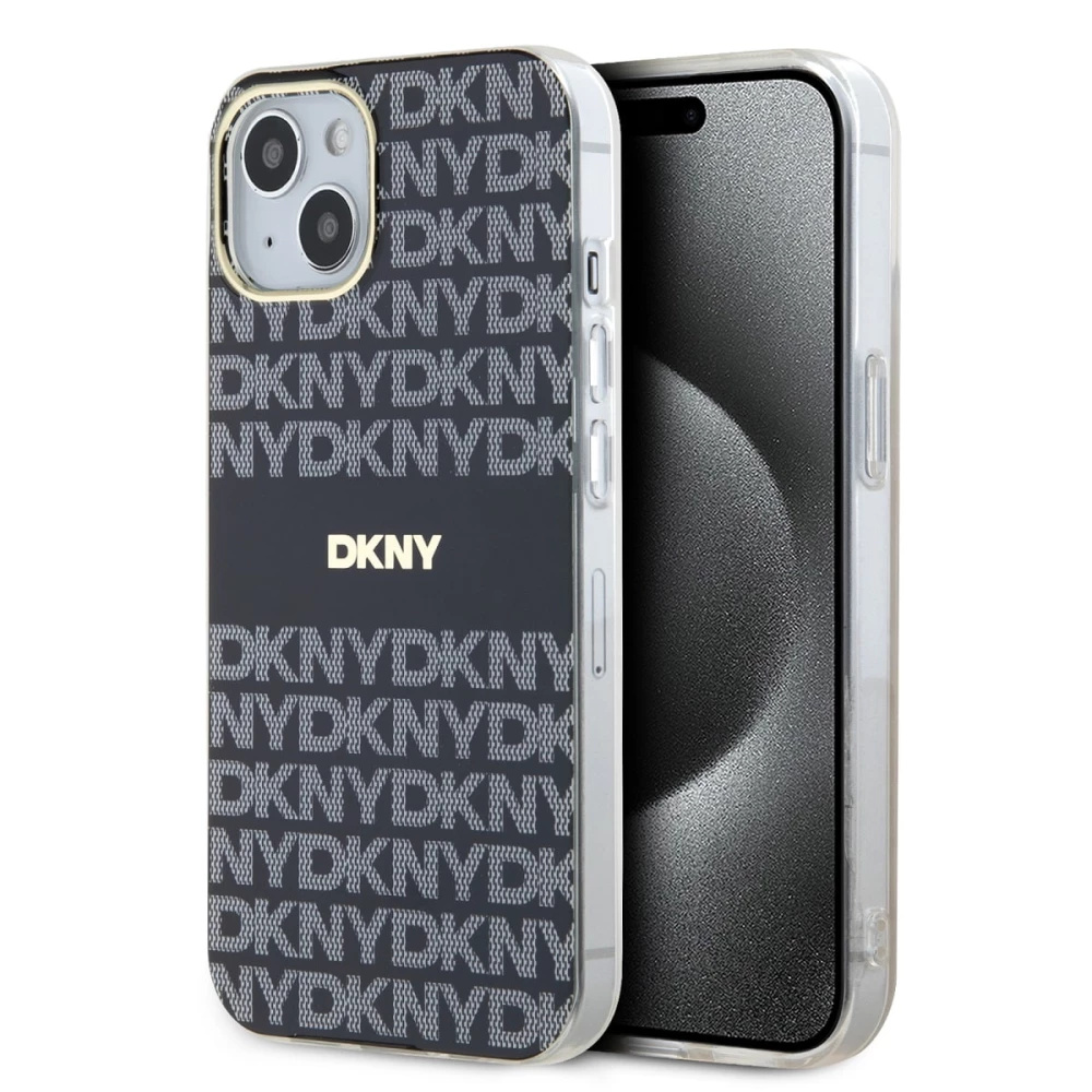 Калъф DKNY PC/TPU Repeat Pattern Tonal Stripe Magsafe Black DKHMP16LHRHSEK за Apple iPhone 16 Pro