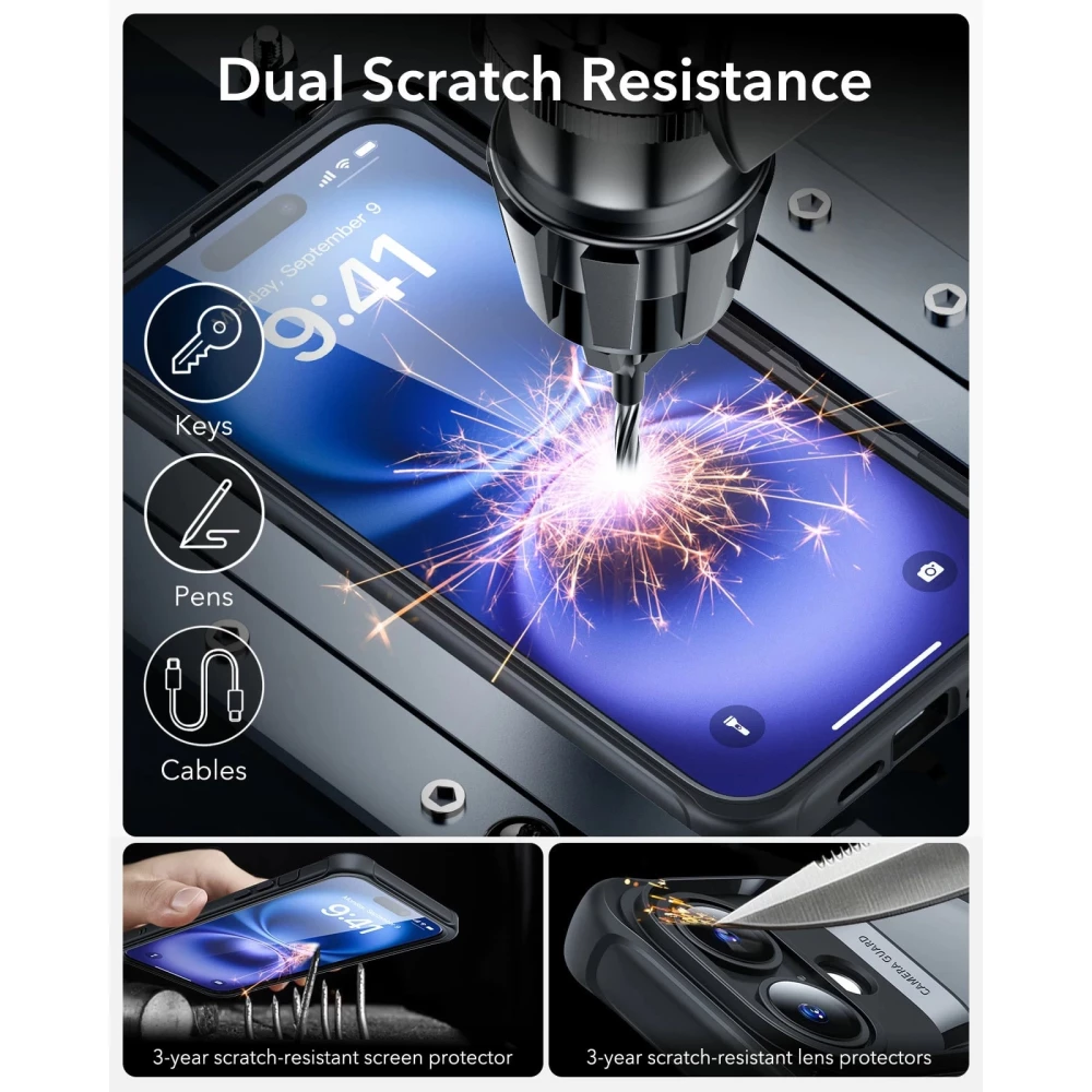 Калъф ESR Armor Tough със стойка 360° за Apple iPhone 16, MagSafe