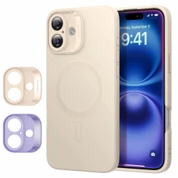 Калъф ESR Camera grids SET Cloud Soft за Apple iPhone 16, MagSafe, бежов