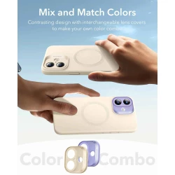 Калъф ESR Camera grids SET Cloud Soft за Apple iPhone 16, MagSafe, бежов