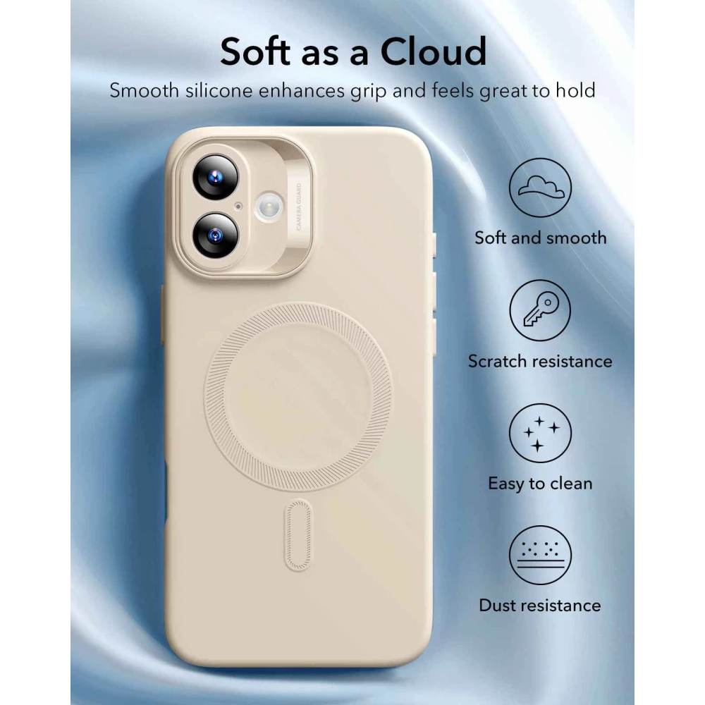Калъф ESR Camera grids SET Cloud Soft за Apple iPhone 16 Pro Max, MagSafe, розов