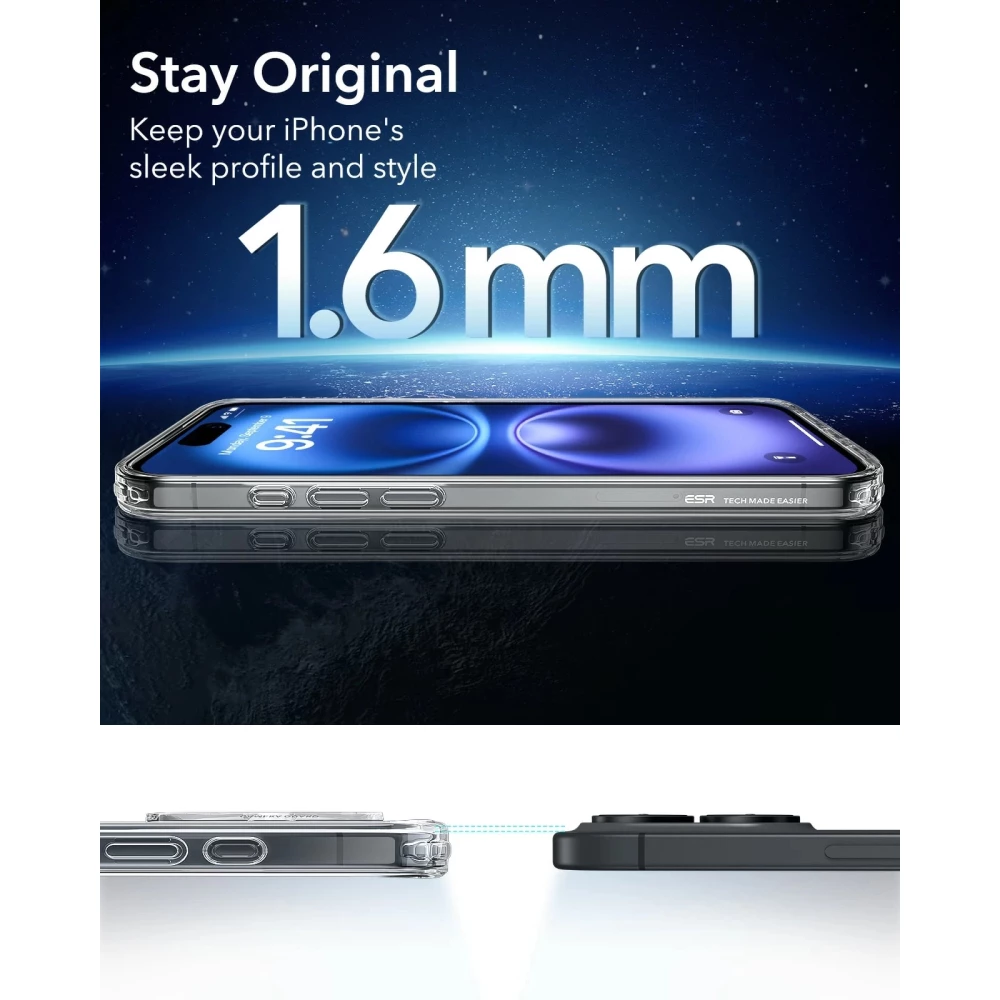 Калъф ESR Classic Hybrid за Apple iPhone 16, MagSafe , син Калъф ESR Classic Hybrid за Apple iPhone 16, MagSafe , син