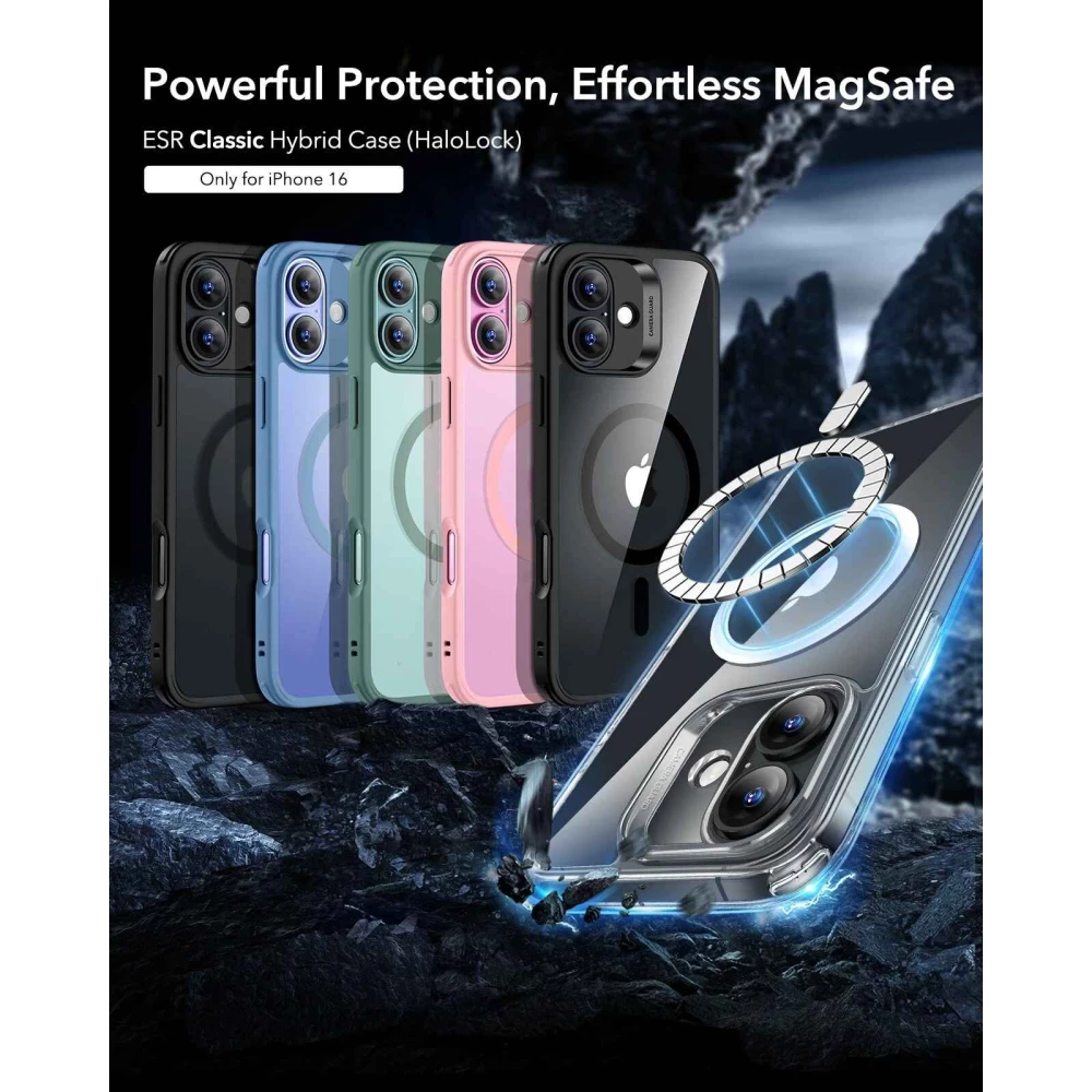 Калъф ESR Classic Hybrid за Apple iPhone 16, MagSafe , син Калъф ESR Classic Hybrid за Apple iPhone 16, MagSafe , син