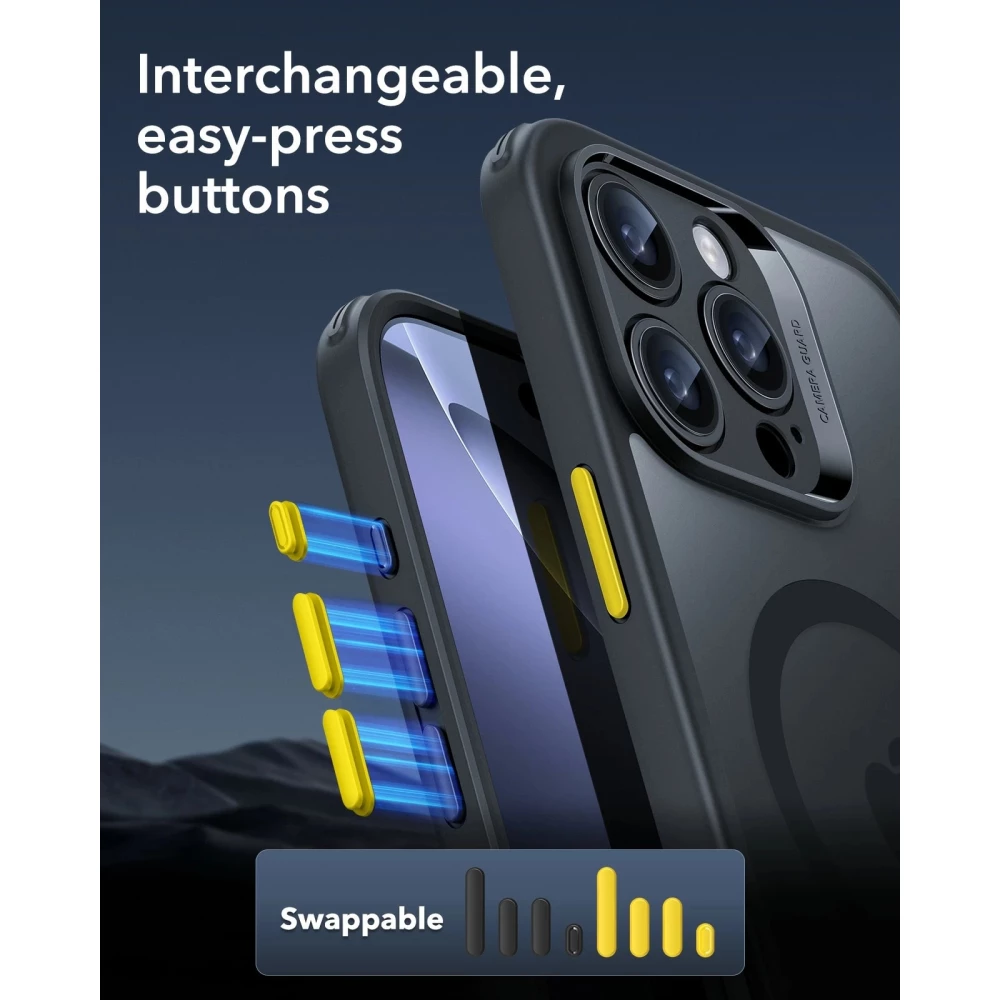 Калъф ESR + стъкло SET Classic Pro за Apple iPhone 16 Pro Max, MagSafe, сив мат