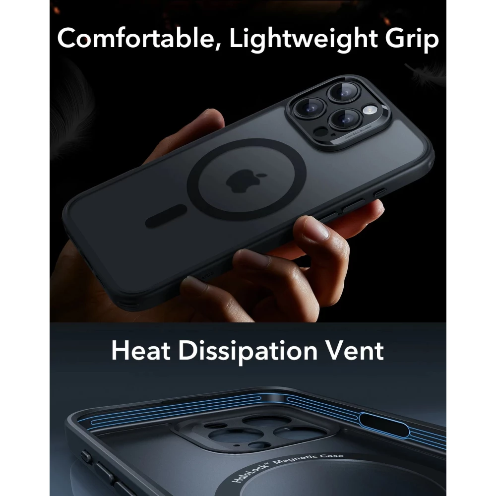 Калъф ESR + стъкло SET Classic Pro за Apple iPhone 16 Pro Max, MagSafe, сив мат