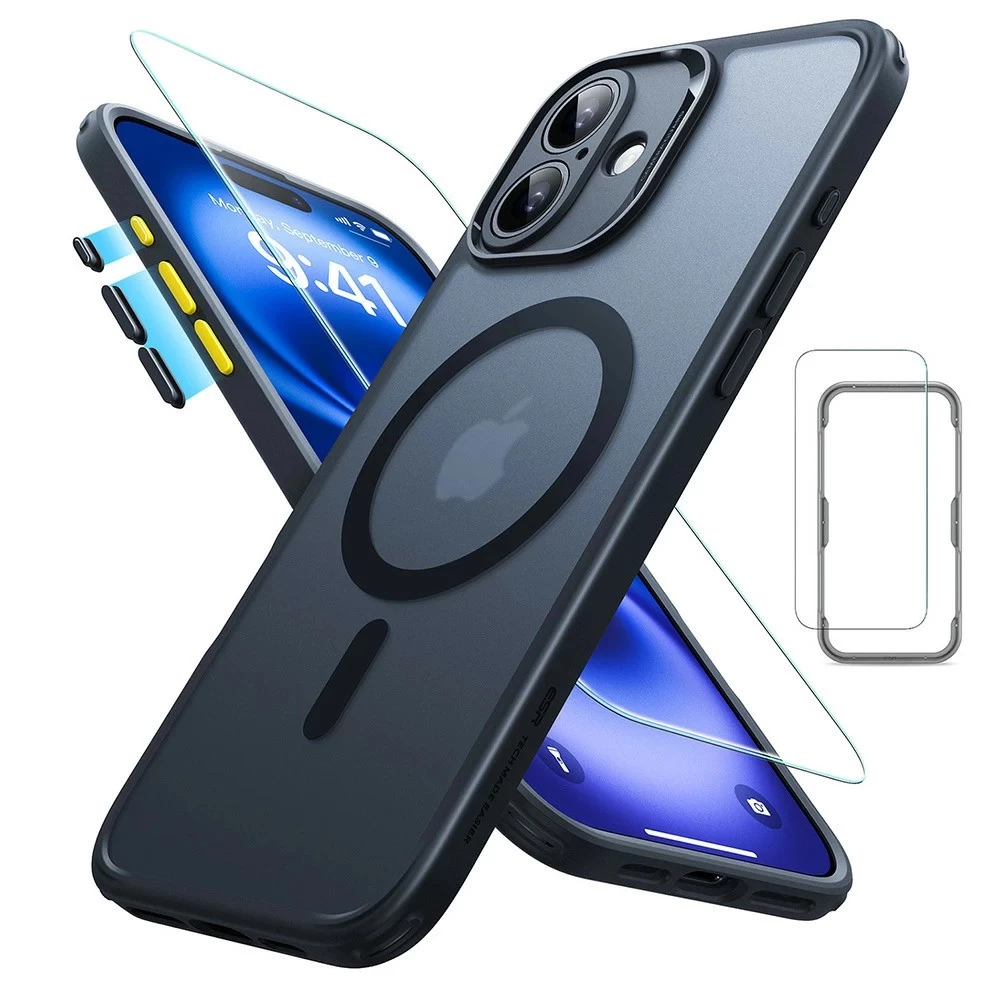Калъф ESR + стъкло SET Classic Pro за Apple iPhone 16, MagSafe, черен мат Калъф ESR + стъкло SET Classic Pro за Apple iPhone 16, MagSafe, черен мат