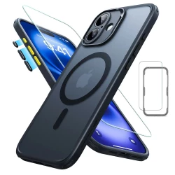 Калъф ESR + стъкло SET Classic Pro за Apple iPhone 16, MagSafe, черен мат