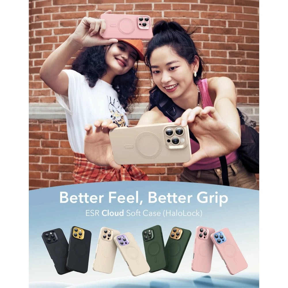 Калъф ESR Cloud Soft за Apple iPhone 16 Pro Max със стойка, MagSafe, телесен