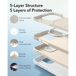 Калъф ESR Cloud Soft за Apple iPhone 16 Pro Max със стойка, MagSafe, розов