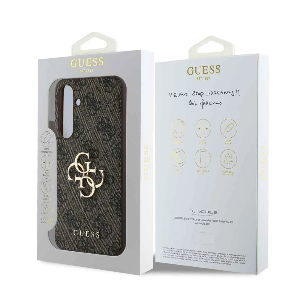 Калъф Guess 4G Metal Logo GUHCS24FE4GMGBR за Samsung Galaxy S24 FE